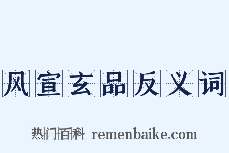 风宣玄品反义词是什么意思的图片